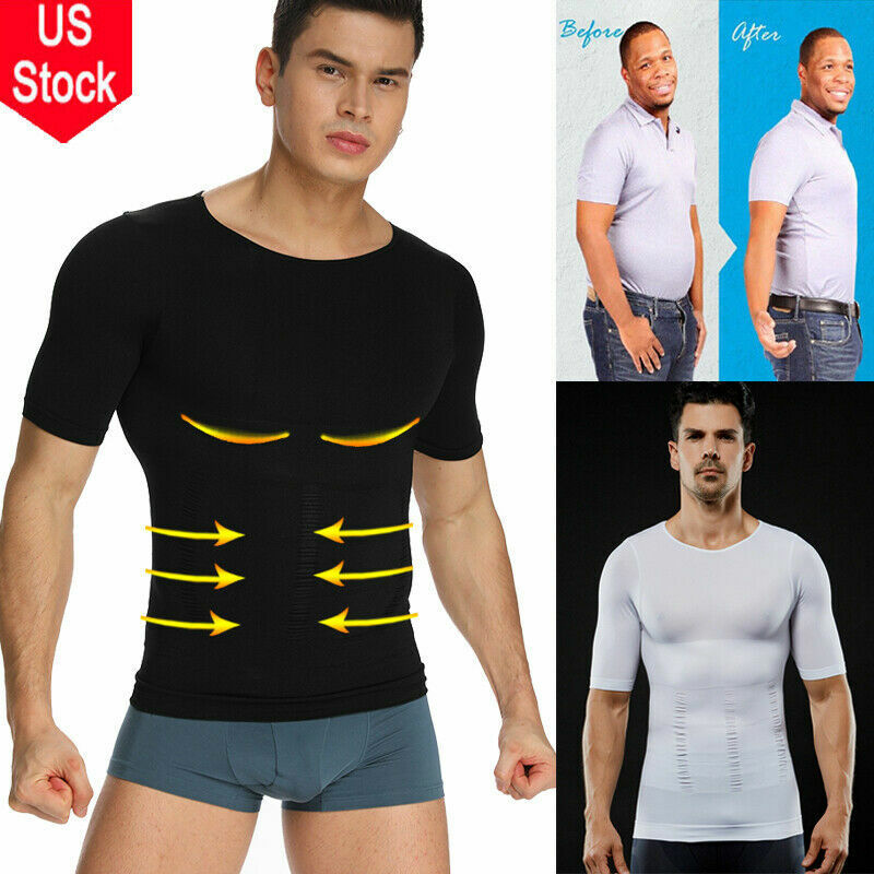 Men’s Toning Vest Compression Shirt Tank Gynecomastia Belly Control Body Shaper