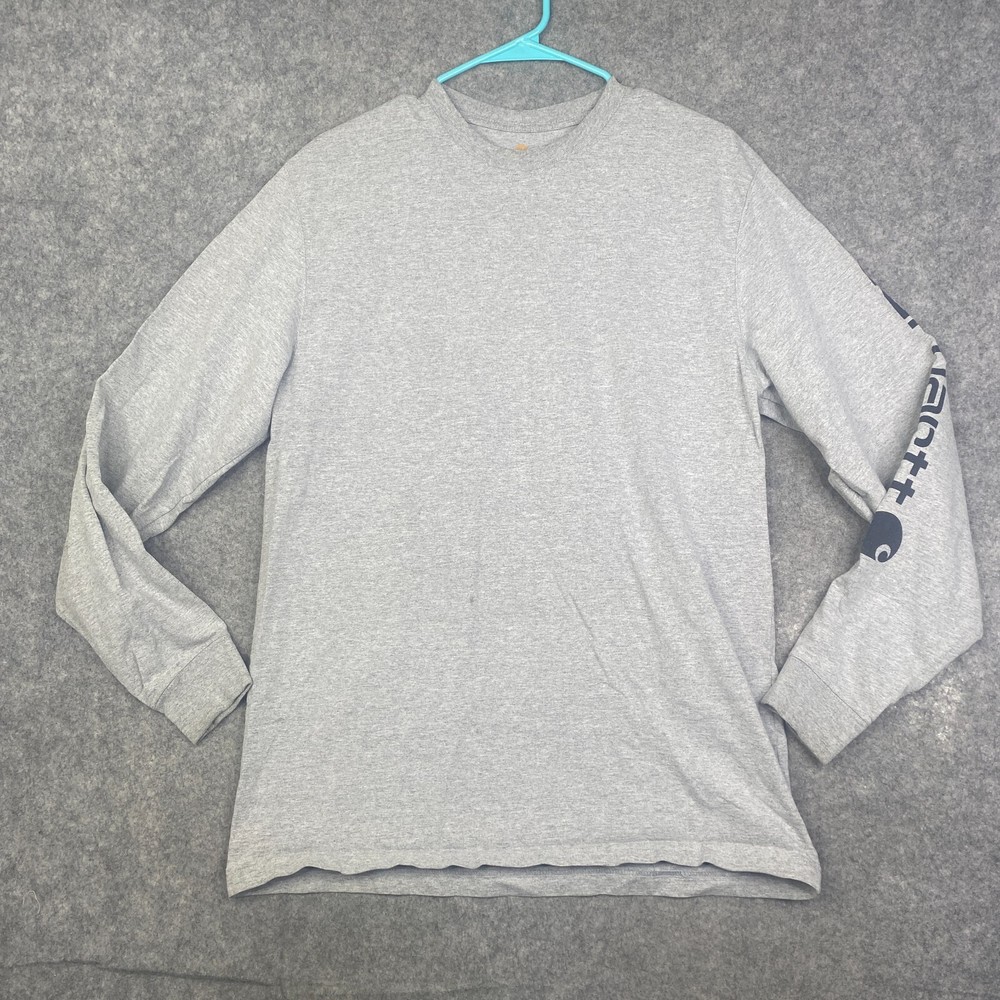 Carhartt K231 Original Fit T-Shirt Men’s Medium Long Sleeve Gray Spellout Work