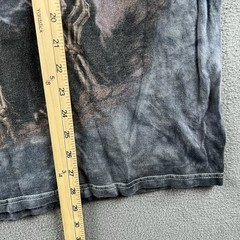 Vintage Skeleton Shirt Mens XL Gray Tie Dye Skull Guitar Player Metal Music Y2K