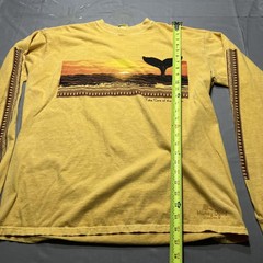 Crazy Shirts Take Care Of The Ocean Shirt Mens Large Yellow Whale Long Sleeve