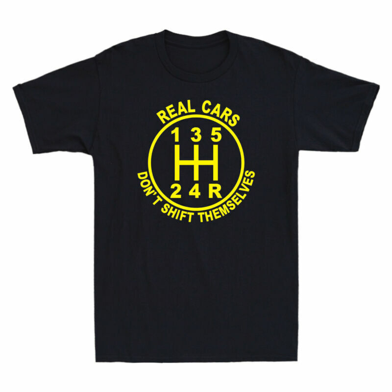 Real Cars Don’t Shift Themselves Funny Car Racing Mechanic Men’s Vintage T-shirt