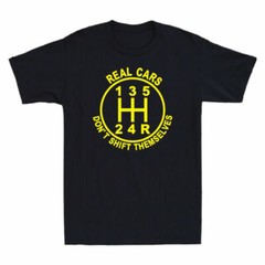 Real Cars Don’t Shift Themselves Funny Car Racing Mechanic Men’s Vintage T-shirt