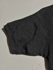 Ferruche Charcoal Ribbed Knit T Shirt Mens L Short Sleeve Cotton Blend