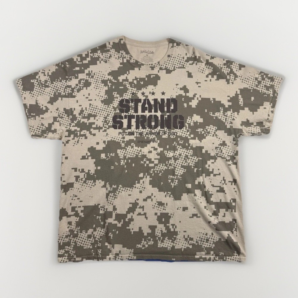 Kerusso T Shirt Mens 2XL Digital Camo Ephesians 6:13 Graphic Tee Jesus Bible