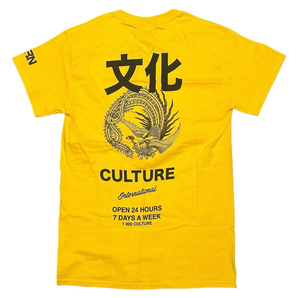 Yung Rich Nation YRN Culture International Phoenix Graphic T-Shirt Yellow Mens S