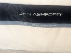 John Ashford Men’s 100% Cotton Crew Neck T-Shirt 3 Pack Size Small 34-36