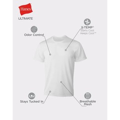Hanes® Ultimate® Men’s 4-Pack X-Temp BREATHABLE Mesh V-neck Tee “TAGLESS®