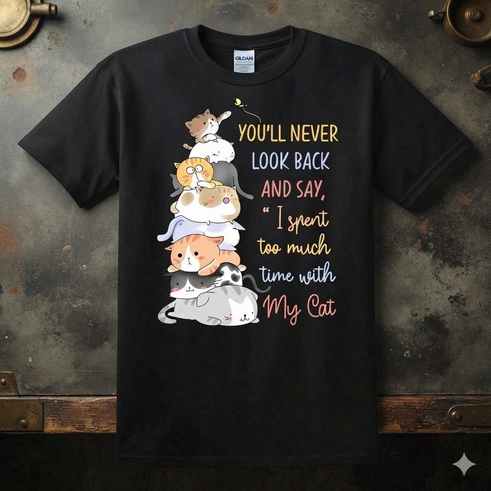 Funny I Love My Cat Cute Pet Owner Gift Tee Graphic Unisex T-shirt
