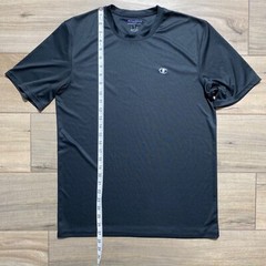 CHAMPION Mens Double Dry Shirt Short Sleeve Moisture Wicking Size M Black