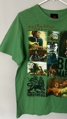Bob Marley Trenchtown Rock 2010 Green Graphic T Shirt Size Large Music Concert