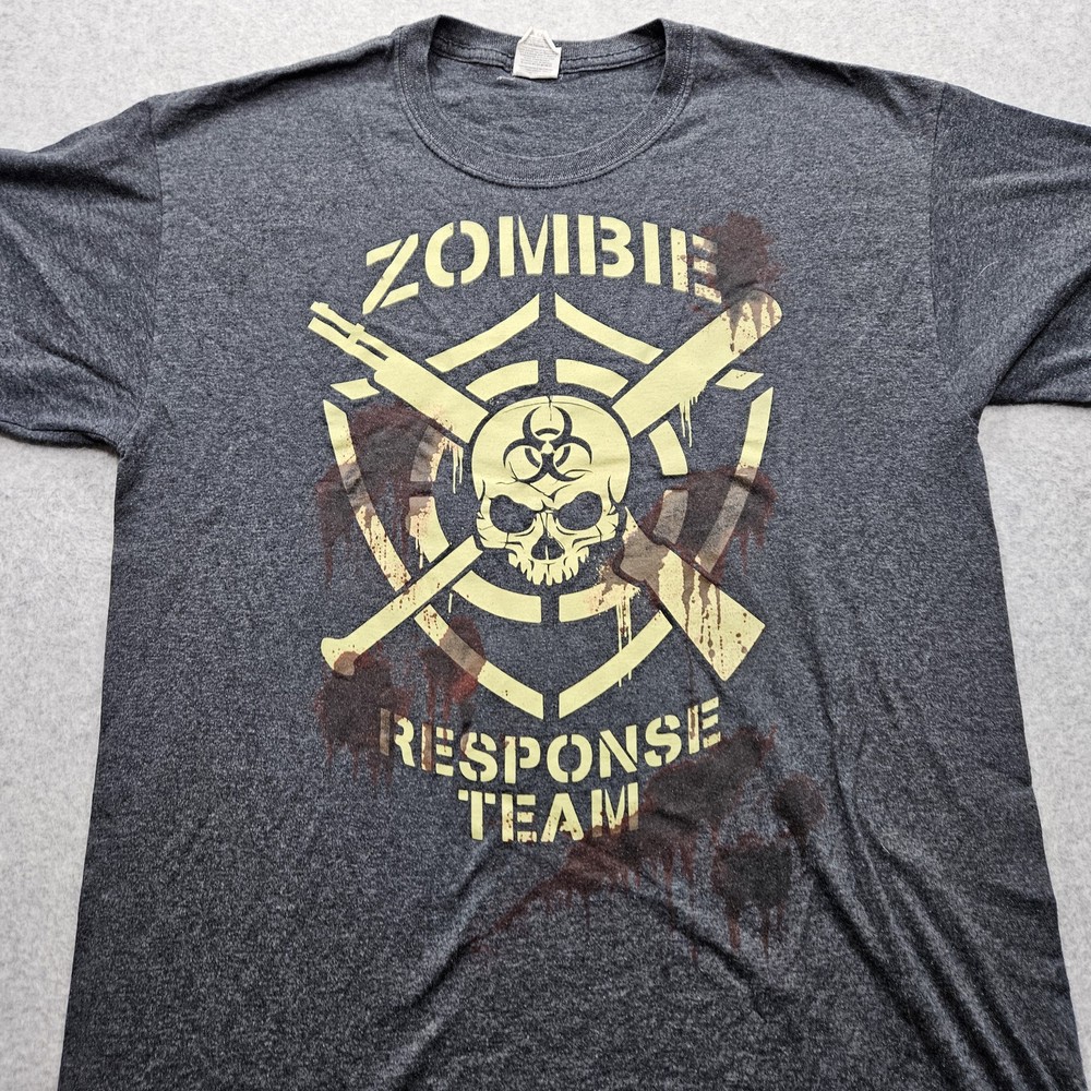 Fruit of the Loom Men’s Large Black Zombie Response Team T-Shirt
