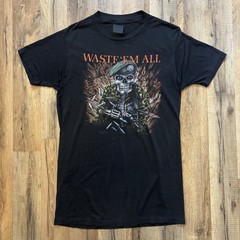 Vintage 1987 Waste Em All 3d Emblem Shirt Size Large Just Brass Made In USA