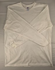 Delta Soft Mens White Long Sleeve Crew Neck Cotton T-Shirt XL 3XL Blank