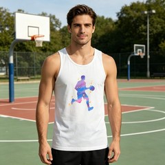 Men’s Tank Top for Father’s Day, Custom Child Name & Photo Print Cotton