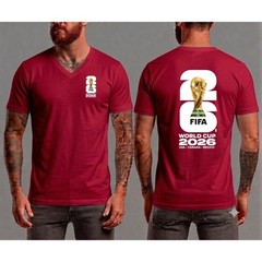 World Cup 2026 V Neck T-Shirt Football Soccer USA Worldcup Tee Logo Softstyle