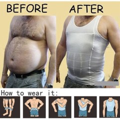 Men’s Shaper Cooling T-Shirt Compression Belly Vest Slimming Underwear Tank Top