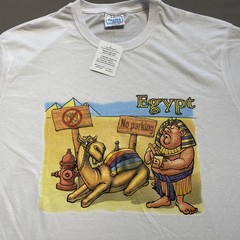 VINTAGE Egypt Shirt Mens XL Ancient Egyptian Pyramids Camel Pharaoh Desert Y2K