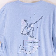 Travis Mathew Skeleton Mermaid T Shirt Mens XL Blue Life of The Party Graphic