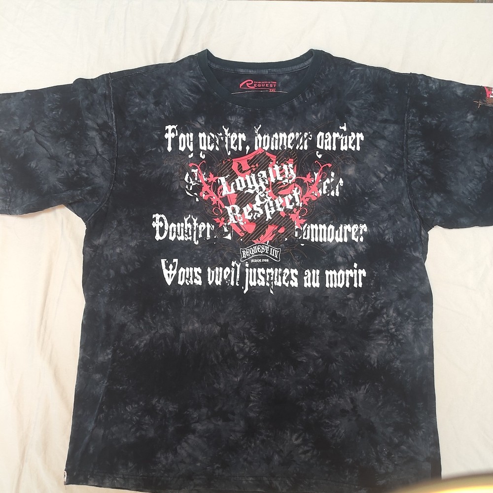 Request Shirt Mens XXXL 3XL Graffiti Y2k Legend Black Red T-Shirt Top Streetwear