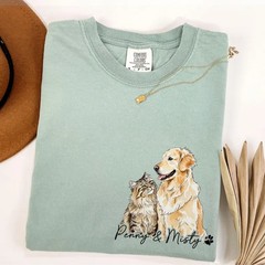 Custom Dog Face Comfort Tee Personalized Pet Portrait T-