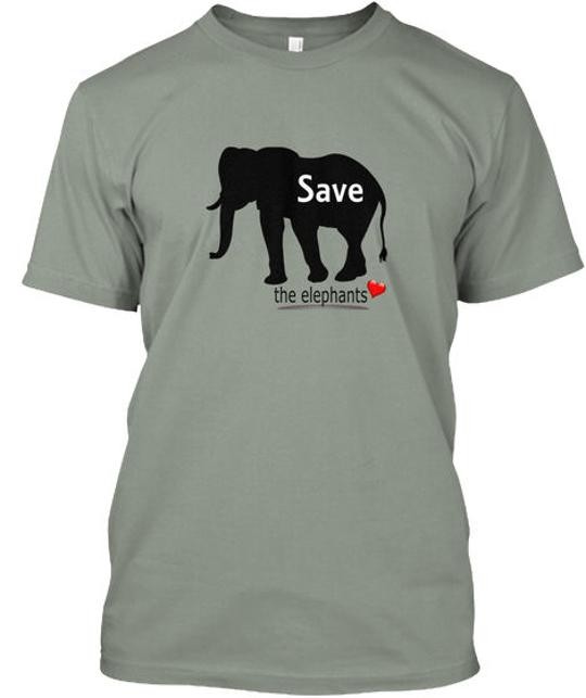Save The Elephants Time T-Shirt Made in the USA Size S to 5XL
