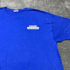 Hanes Heavyweight 50/50 Ogden Chrome T Shirt Adult 3XL 54-56 Blue Cotton Graphic