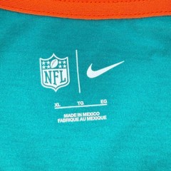 Nike Miami Dolphins Playback Logo Tri-Blend T-Shirt Aqua Men XL Graphic Tee NFL