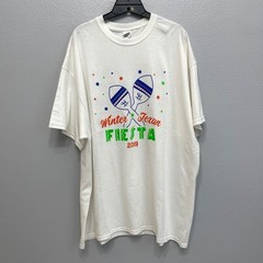 Gildan T-Shirt 2XL White Harlingen Texas Winter Texas Fiesta 2019 Print