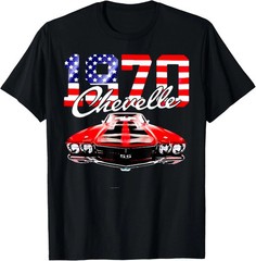 1970 70 Chevelle SS Trending Chevys Muscle Red White Car T-Shirt S-5XL