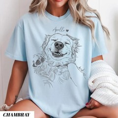 Custom Dog Portrait Photo Comfort Tee