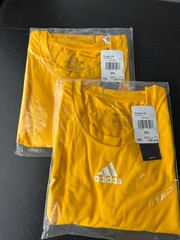 Adidas Creator SS T-Shirt 2XL Yellow Gold White Short Sleeve Cotton New
