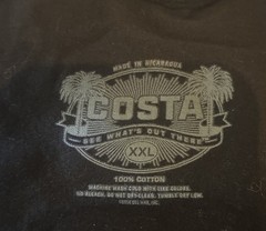 Costa T-Shirt Black Men’s 2XL / XXL Fishing Shirt Sleeve Cotton Two-Sided
