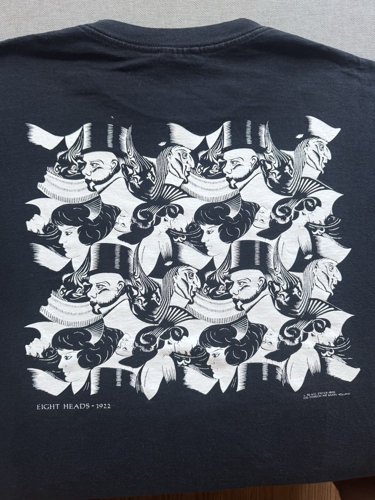 Vintage 90s MC Escher RARE Eight heads Tshirt Men’s Large