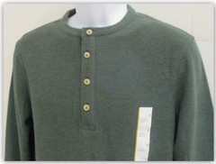 Long Sleeve Textured 4 Button HENLEY Shirts Goodfellow Tan / Brown / Green