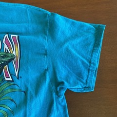 VTG Ron Jon T Shirt Surf Shop Iguana Panama City Beach FL Turquoise Green Large