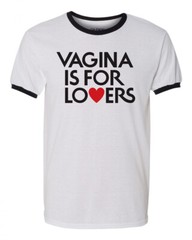 Unisex Tee T-shirt 100% Cotton Novelty 70s Retro Funny Vagina is for Lovers