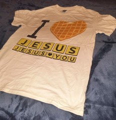 I ❤️ Jesus Jesus ❤️ You Waffle White T Shirt Small