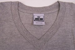 John Son Premium Quality Grey V-Neck Shirt M-4XL 100% Cotton Piranha Records
