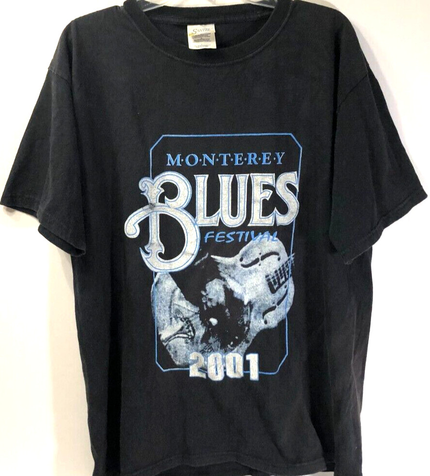 MONTEREY BLUES FESTIVAL Vintage 2001 James Brown Etta Richard Black T-Shirt L