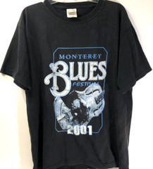 MONTEREY BLUES FESTIVAL Vintage 2001 James Brown Etta Richard Black T-Shirt L