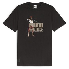 PUMA X One Piece Graphic Crew Neck Short Sleeve T-Shirt Mens Black Casual Tops
