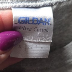 Gildan Ultra Cotton Gray Cotton Knit Skeleton Graphic Crew Neck Tank Size S