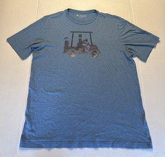 TravisMathew Men’s Catch and Release T-Shirt Heather Blue Sapphire XL Golf Cart