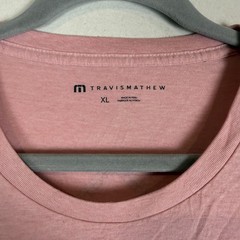 Travis Mathew Shirt Mens XL Pink California Design Double Sided Graphic Tee
