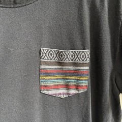 Beautiful Giant Black Pocket T Shirt XL Tribal Aztec Stripe Casual Tee