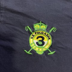 U.S. Polo Assn V Neck T-Shirt Mens Medium #3 Big Pony Embroidered Yellow Stripes