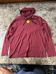 nike hooded long sleeve Shirt Mens Large Washington Football Red NFL On Field