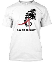Save the Elephants Say No To Ivory T-Shirt Made in USA Size S to 5XL