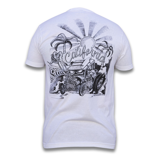 NWT Lowbrow Art Company Mens CALIFORNIA Tee Shirt WHITE SMALL-3XLARGE LIMITED