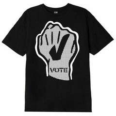 NEW OBEY Awareness Black White VOTE NO TOLERANCE FOR IGNORANCE Cotton T-Shirt L